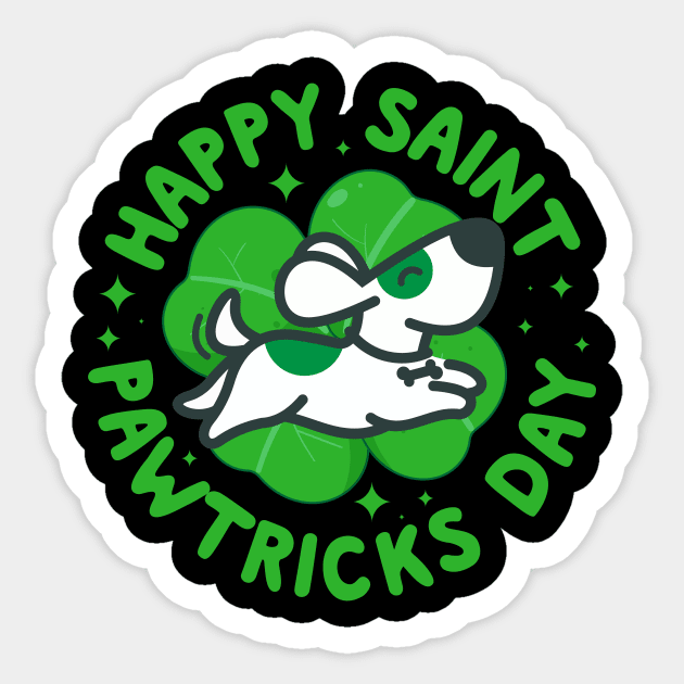 Happy Saint Pawtricks Day Funny Dog Lovers St Patricks Day Sticker by thingsandthings